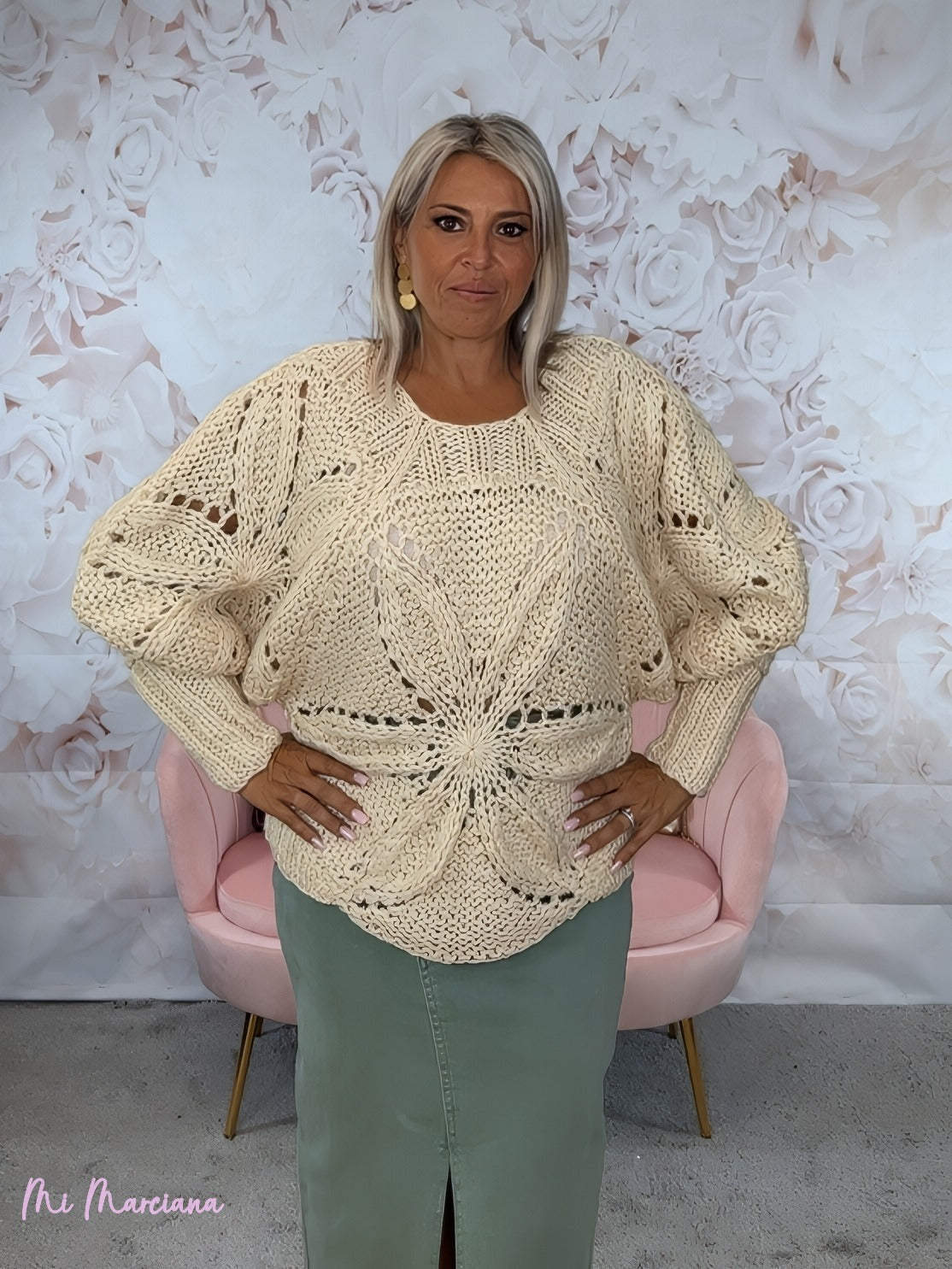 JERSEY MARIPOSA PUÑO HANDMADE BEIGE