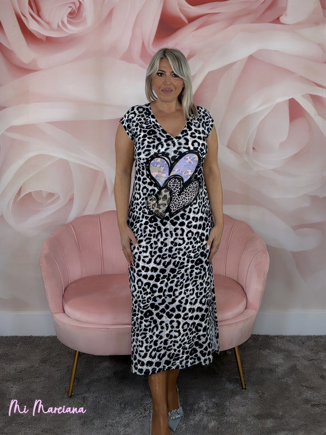 VESTIDO ANIMAL PRINT CORAZONES