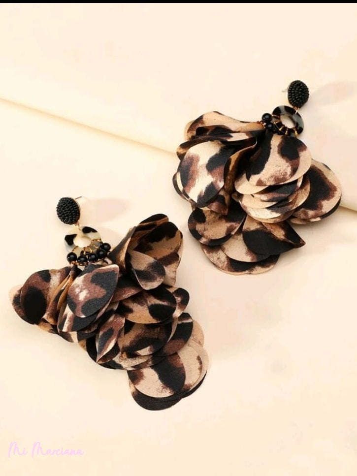 PENDIENTES ANIMAL PRINT TELA