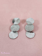 PENDIENTES CÍRCULO STRASS PLATEADOS