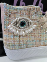 SNEAKERS BIANCHE CON GIOIELLO APE IN ARGENTO