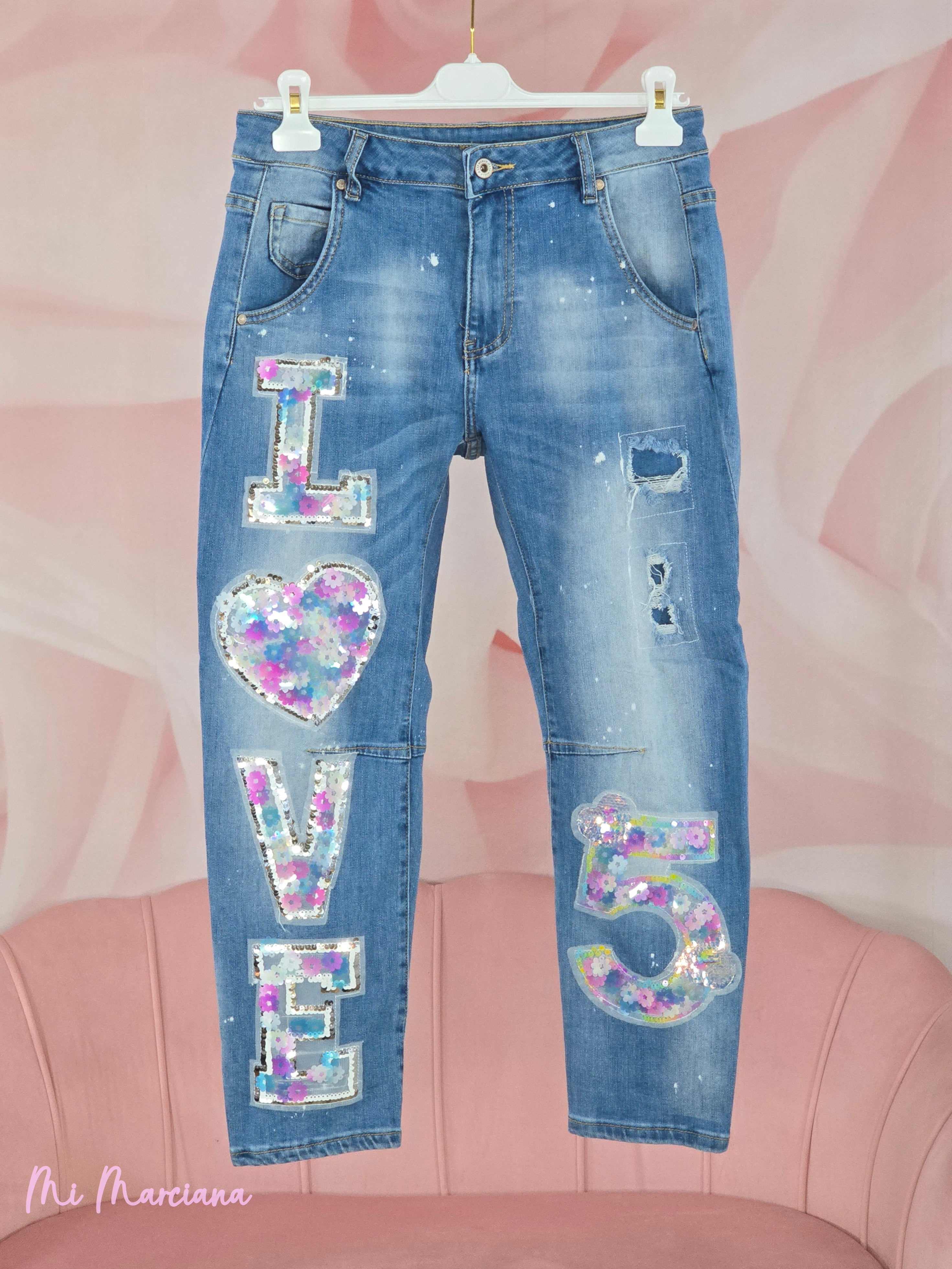 JEANS LOVE LENTEJUELAS