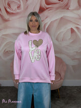 SUDADERA LOVE TWEED LENTEJUELAS