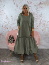 VESTIDO COMBINADO GLOBO WENDY TRENDY VERDE CAZA