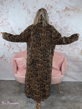 ABRIGO OVERSIZE LARGO PELO ANIMAL PRINT