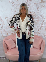 BLAZER LOVE CON STAMPA ANIMALIER METALLIZZATA