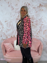 BLAZER ARROTOLATO CON STAMPA ANIMALIER