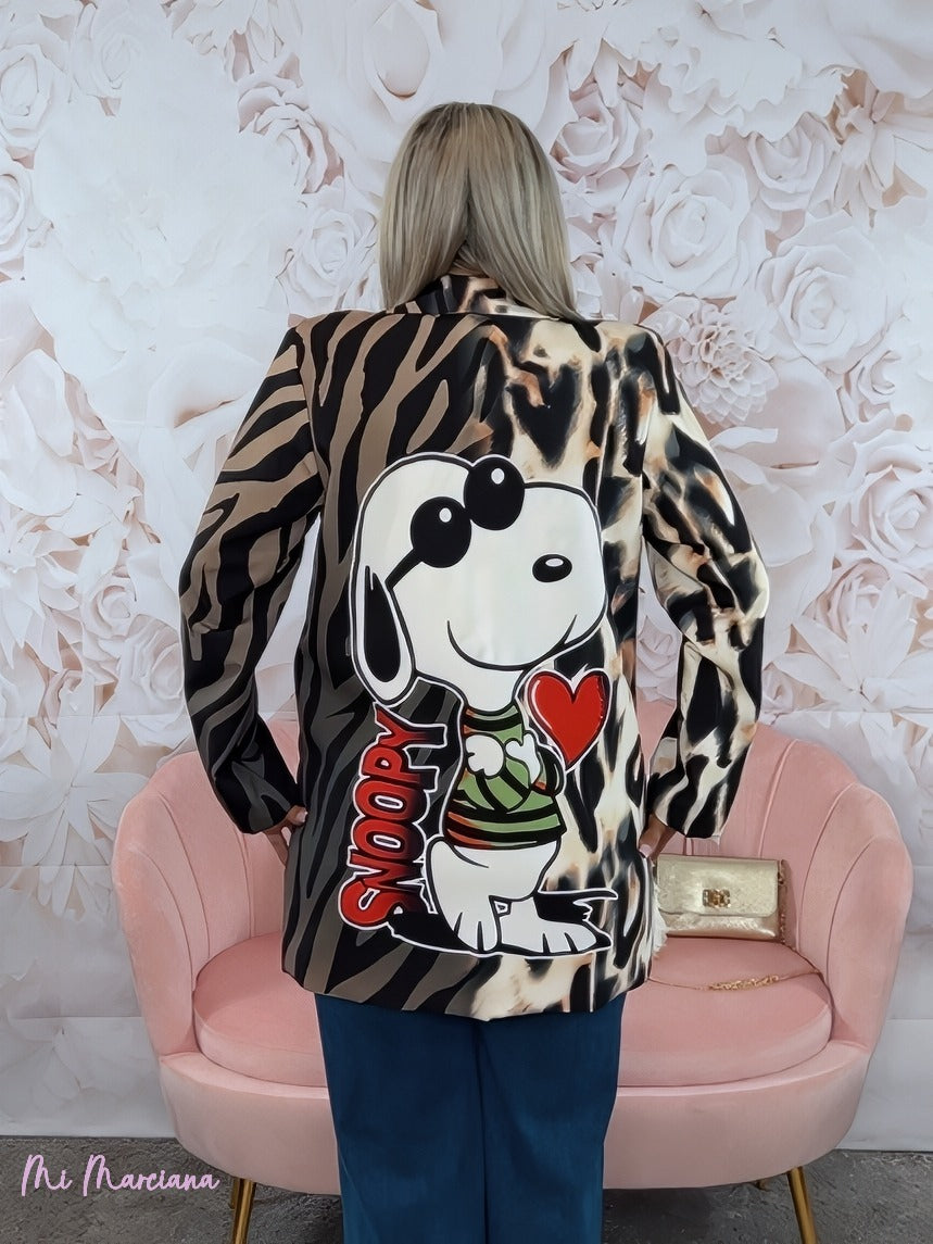 BLAZER OVERSIZE ANIMAL PRINT SNOOPY