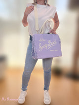 BORSA SHOPPER LILLA SABBIA