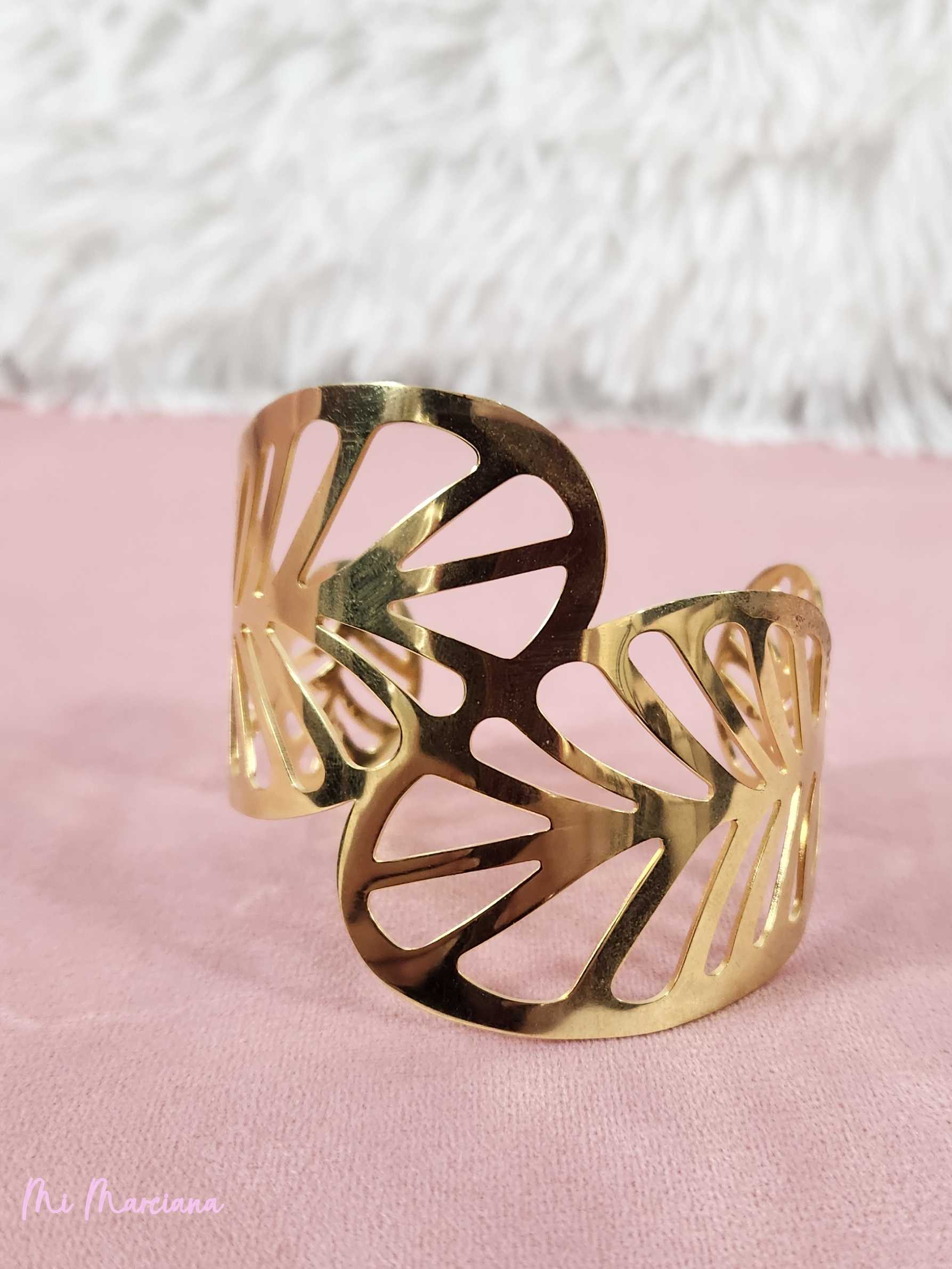 BRAZALETE ACERO HOJAS