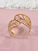 BRAZALETE ACERO HOJAS