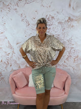 CAMISA ANIMAL PRINT METALIZADA