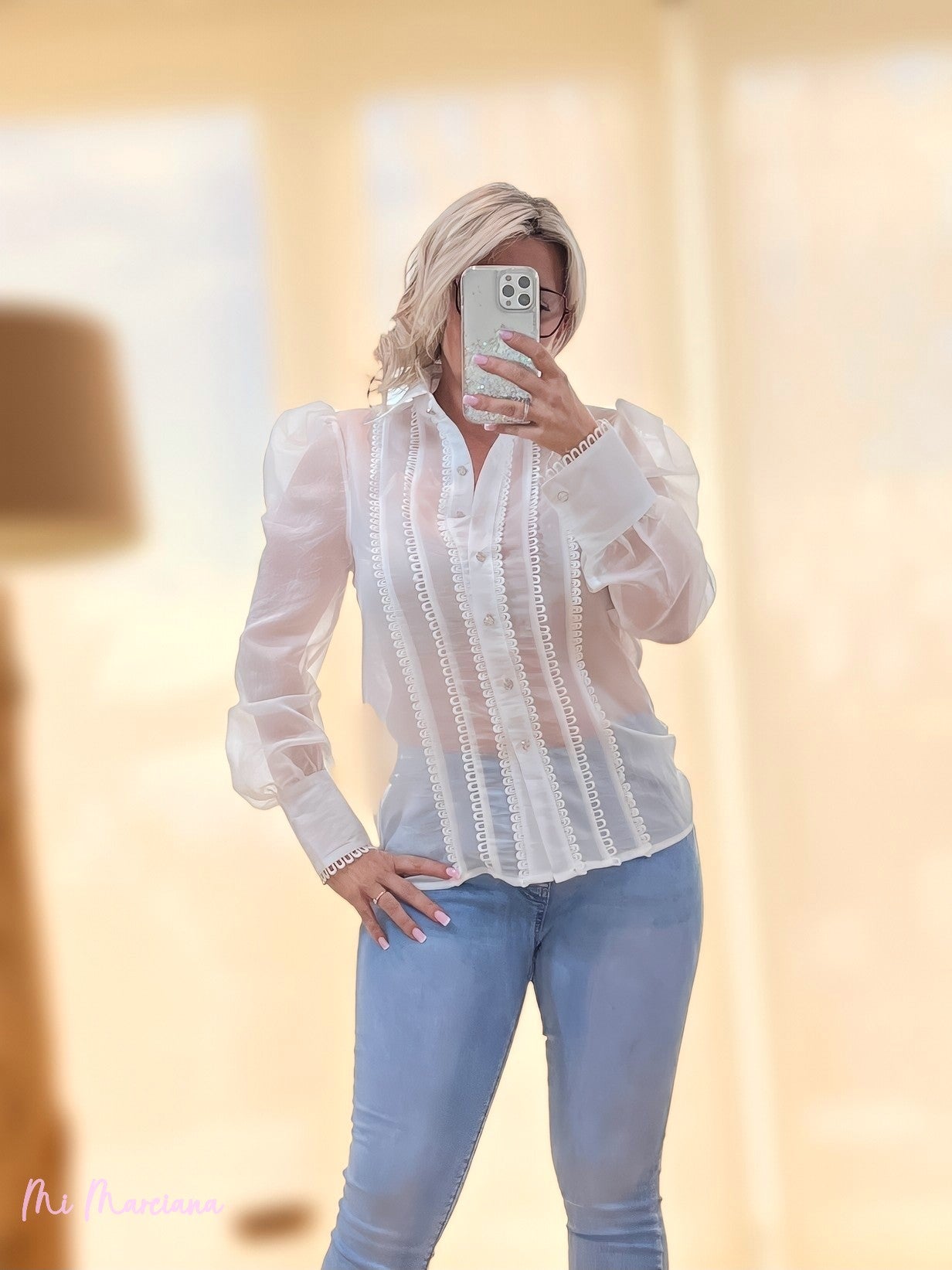 Camisa organza blanca online