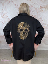 CAMISA OVERSIZE CALAVERA BORDADA