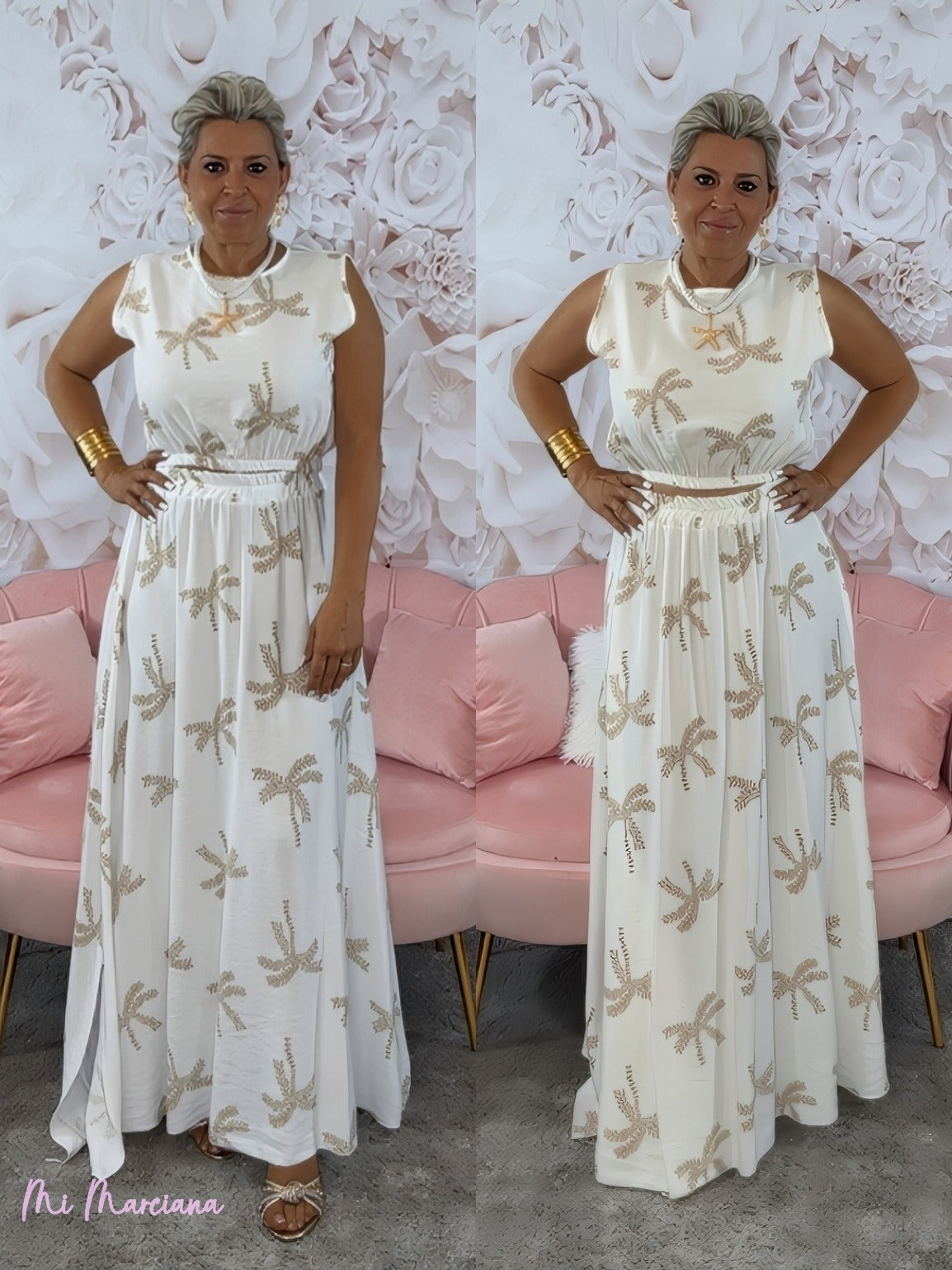 CONJUNTO FALDA Y TOP PALMERAS