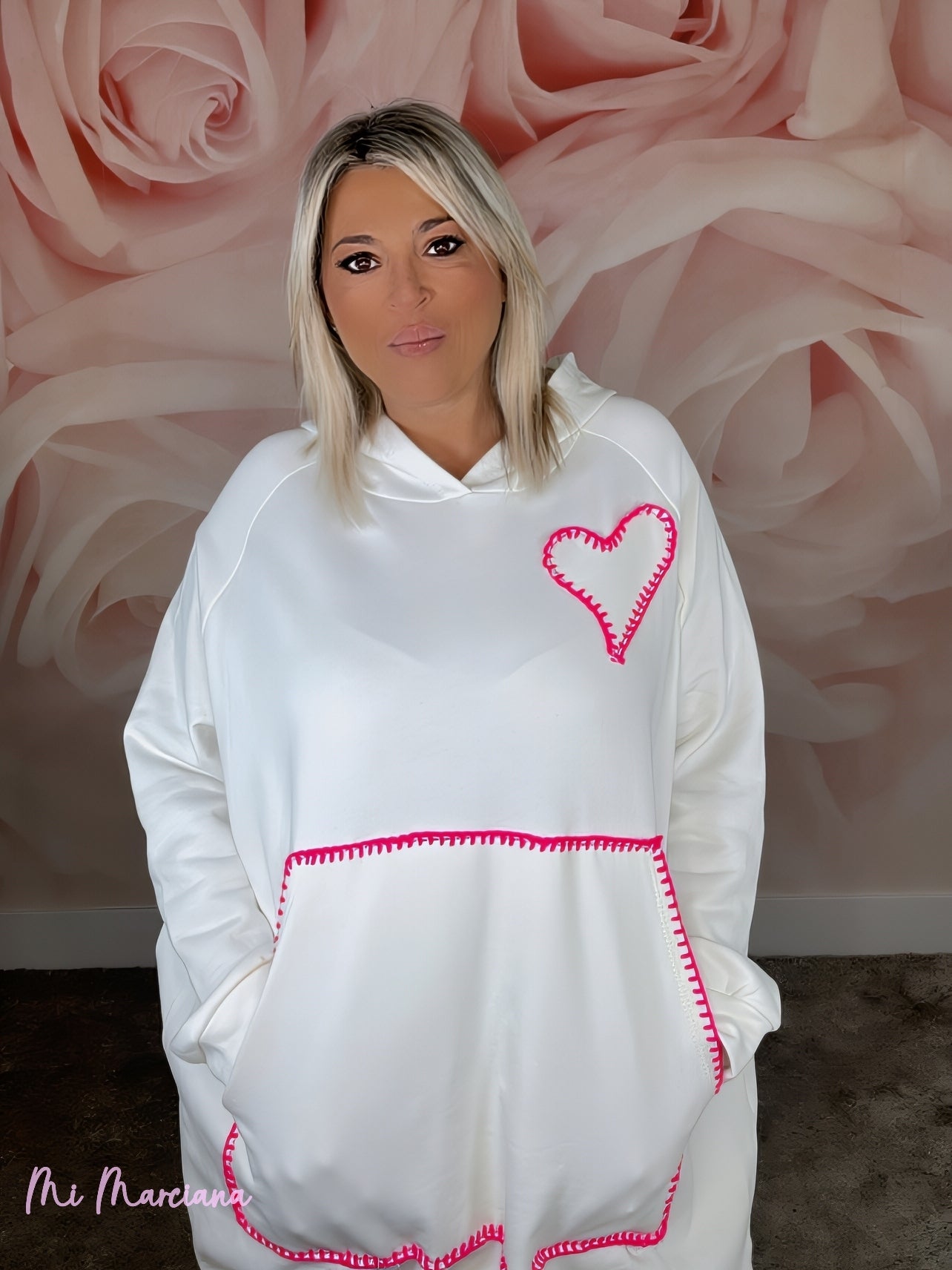 MAXI SUDADERA/VESTIDO CORAZÓN PARCHE