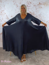 VESTIDO OVERSIZE PICO LUREX NEGRO