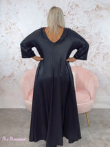 VESTIDO OVERSIZE PICO LUREX NEGRO