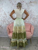 SAIA BOHO CHIC VERDE COM BORDADO PRATA