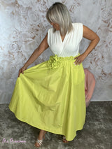 FALDA LARGA FLOR LIMA FLUOR