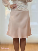 FALDA SATEN CORTA BEIGE