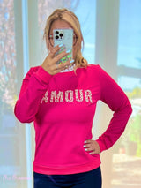 SUDADERA AMOUR PERLAS FUCSIA - Mi Marciana