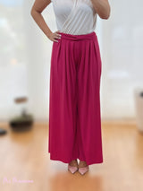 PANTALON PALAZZO TABLAS FUCSIA