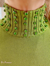 MAGLIA A COSTE LIME SCURO