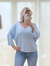 MAGLIA SOTTILE SCOLLO V BLU BABY