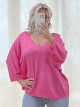 JERSEY FINO CUELLO PICO FUCSIA