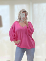 MAGLIA SOTTILE FUCSIA SCOLLO V