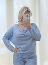 MAGLIA BLU LUCIDO IN MAGLIA FINE