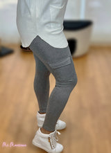 LEGGINS SKINNY CARGO GRIGIO