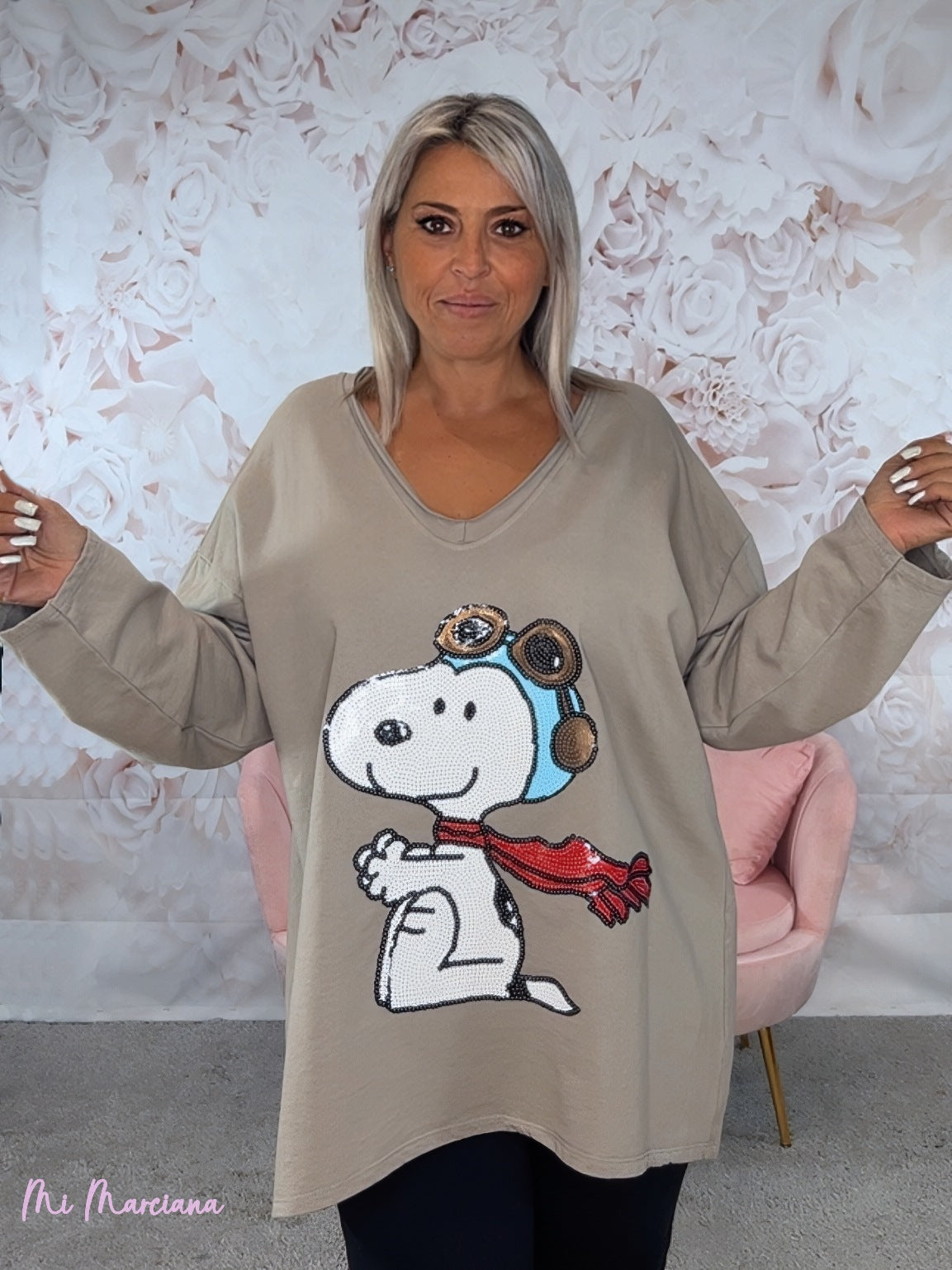 MAXI SUDADERA SNOOPY LENTEJUELAS