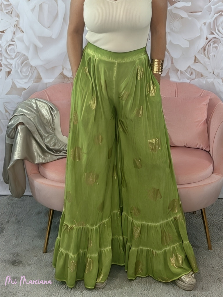 CALÇA BOHO CHIC GOLDEN LIME