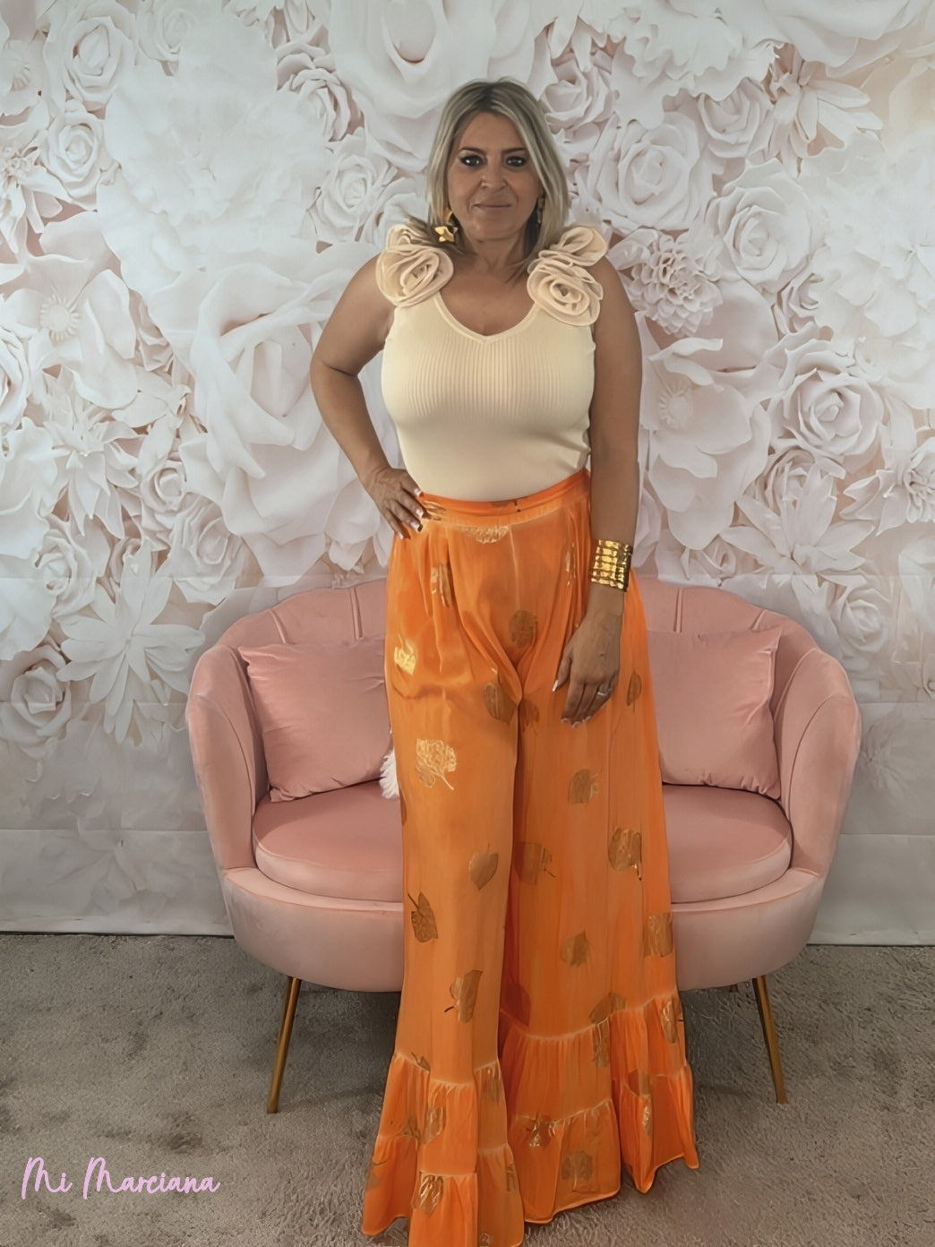 PANTALÓN BOHO CHIC GOLDEN NARANJA