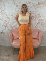 PANTALONI BOHO CHIC ARANCIO DORATO