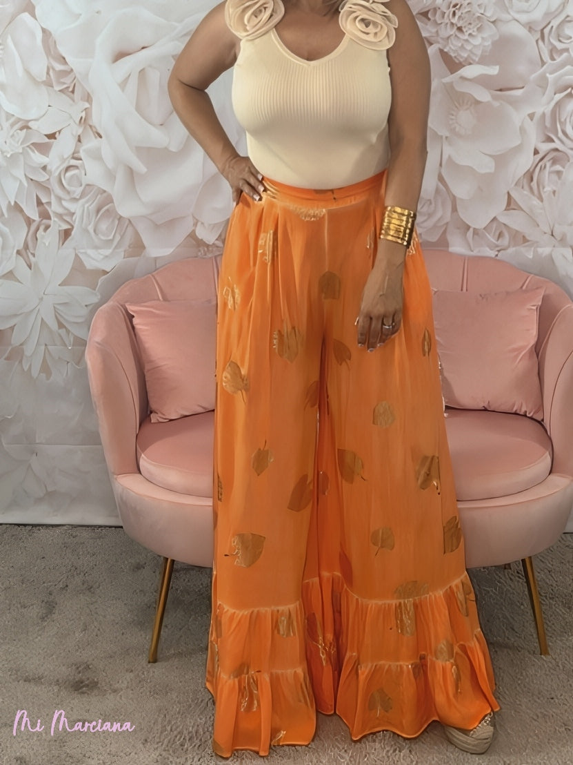 PANTALÓN BOHO CHIC GOLDEN NARANJA