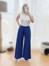 CALÇA PALAZZO DE MESA KLEIN AZUL