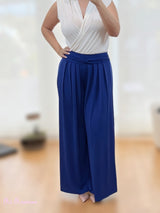 PANTALON PALAZZO TABLAS AZUL KLEIN