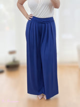 PANTALON PALAZZO TABLAS AZUL KLEIN