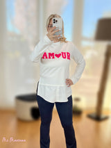 CAMISOLA AMOUR BRANCA COM CAMISA DE BAIXO