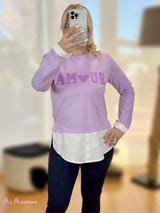 CAMISA AMOUR LILAC PLUSH COM CAMISA