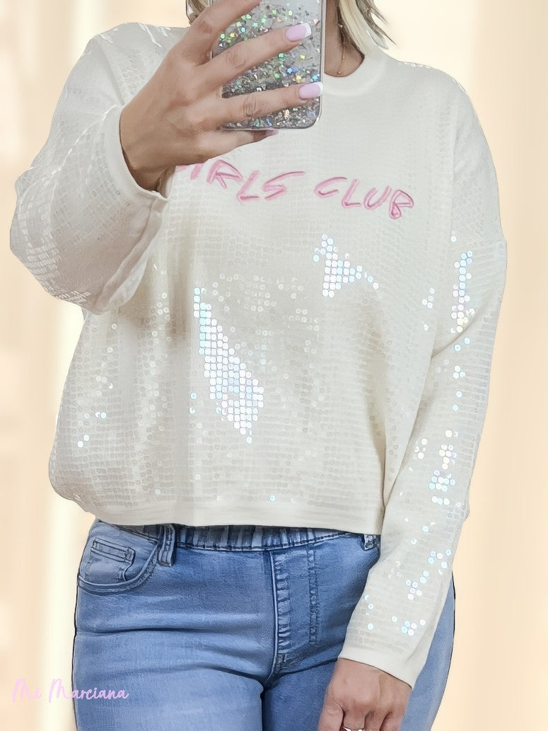 SUDADERA GIRLS CLUB BLANCA