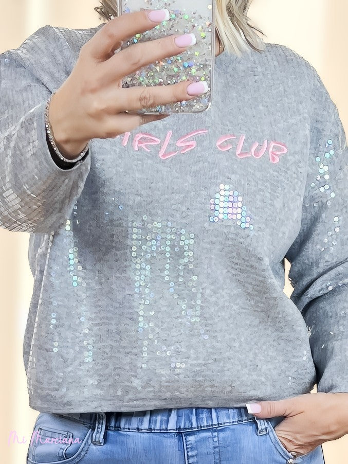 SUDADERA GIRLS CLUB GRIS