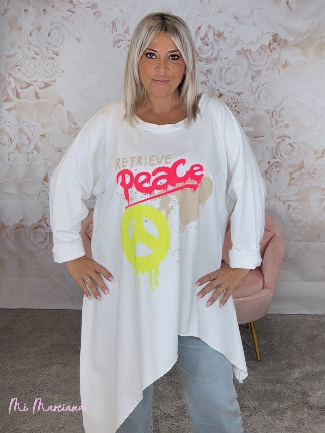 SUDADERA OVERSIZE ASIMÉTRICA PEACE