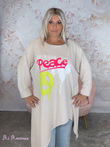 SUDADERA OVERSIZE ASIMÉTRICA PEACE