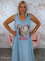 VESTIDO DENIM COM ESTAMPA ANIMAL MICKEY