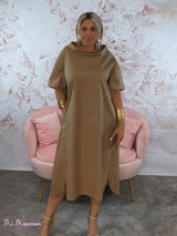 VESTIDO MIDI WENDY TRENDY CAMEL