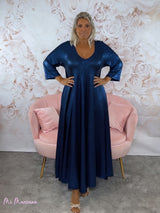 VESTIDO OVERSIZE PICO LUREX AZUL NOCHE